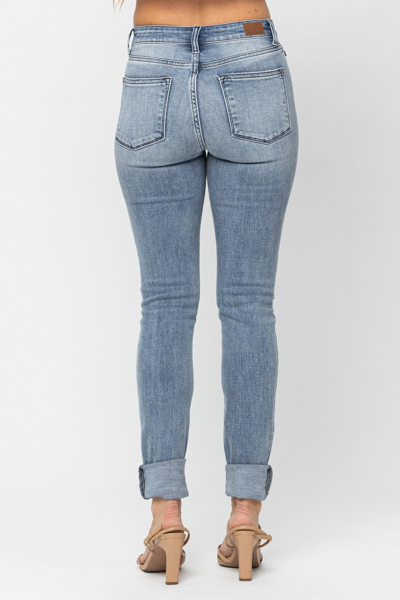 Custom High Waisted Stretchy Rhinestone Curvy Skinny Jeans for