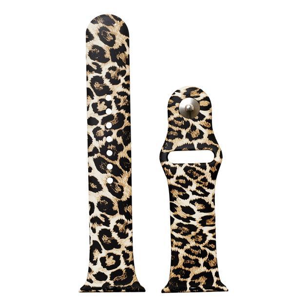 LEOPARD SILICONE APPLE WATCH BANDS STRAP WIDTH 38-40 or 42-44 - Lil Monkey Boutique