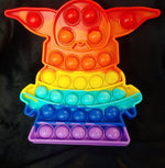 COLORFUL RAINBOW YODA TOYS (ROUGHLY 5 1/2 ” x 5 1/2”) - Lil Monkey Boutique
