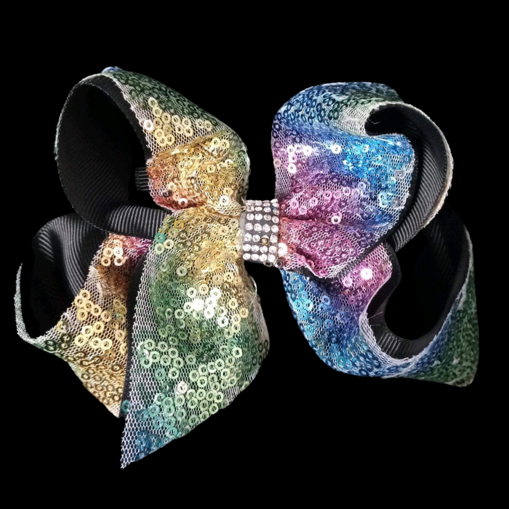 IRIDESCENT SEQUINS BOWS (ROUGHLY 6") - Lil Monkey Boutique