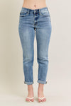 Judy Blue Mid Rise Bleach Wash Boyfriend Jeans - Lil Monkey Boutique