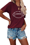 GAME DAY PRINTING SHORT SLEEVE T SHIRT TOP