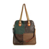 Genuine Leather Tall Patchwork Fashion Handbag - Lil Monkey Boutique