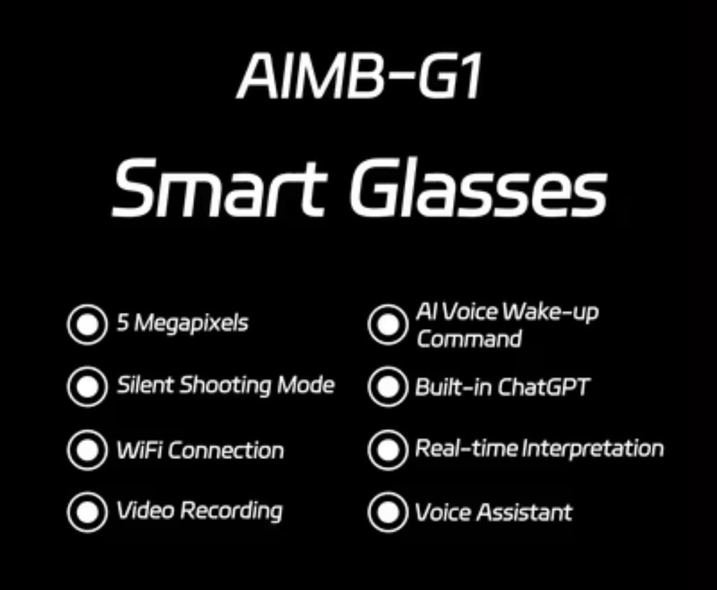 G1 Smart Glasses AI Translator Antil-Blue Intelligent Eye Glasses BT Audio 5MP Camera Video Voice Assistant Smart Sunglasses - Lil Monkey Boutique