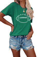 GAME DAY PRINTING SHORT SLEEVE T SHIRT TOP