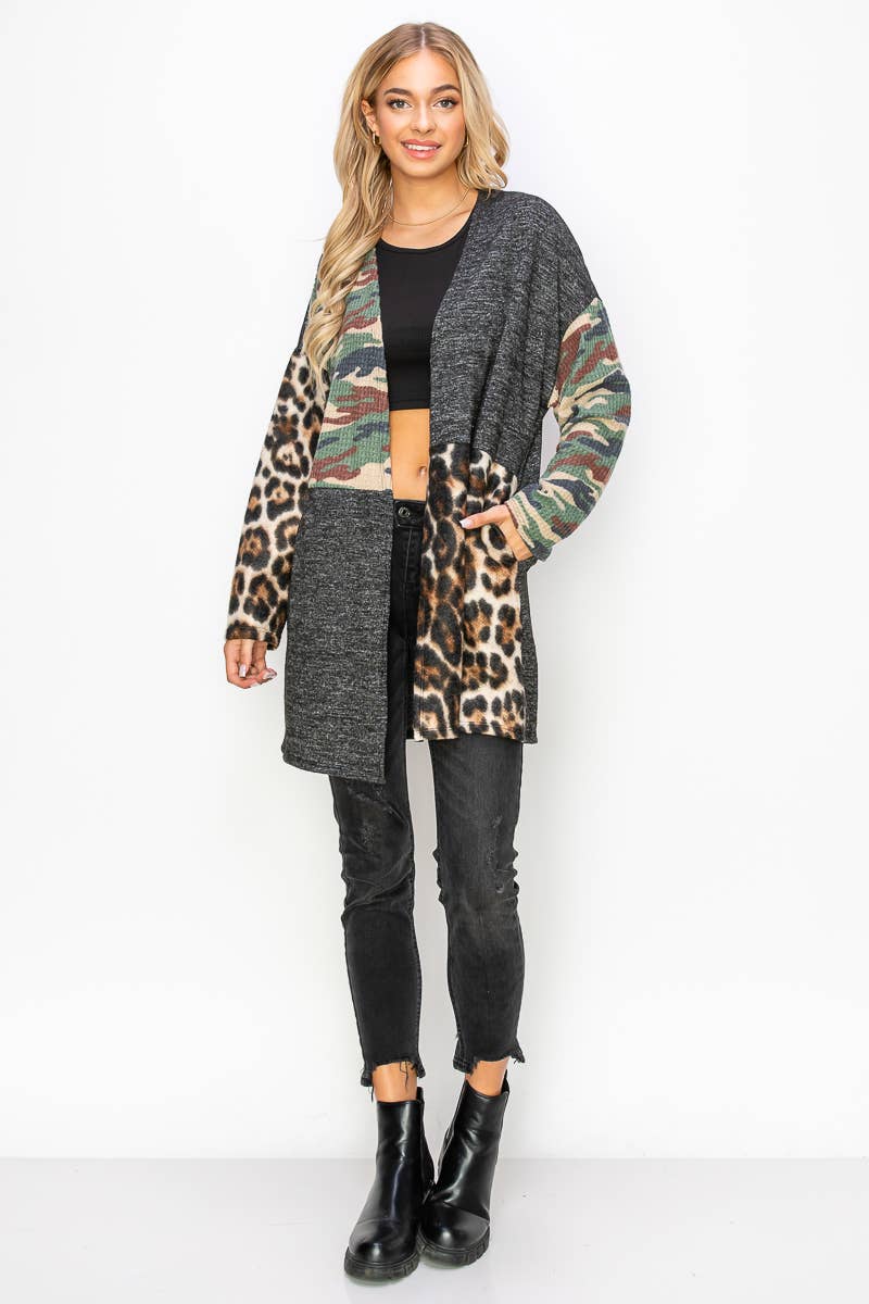 Solid, Camouflage and Animal Cardigan