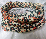LARGE FABRIC LEOPARD PRINT HEADBAND THAT CAN BE WORN MULTIPLE DIFFERENT WAYS - Lil Monkey Boutique