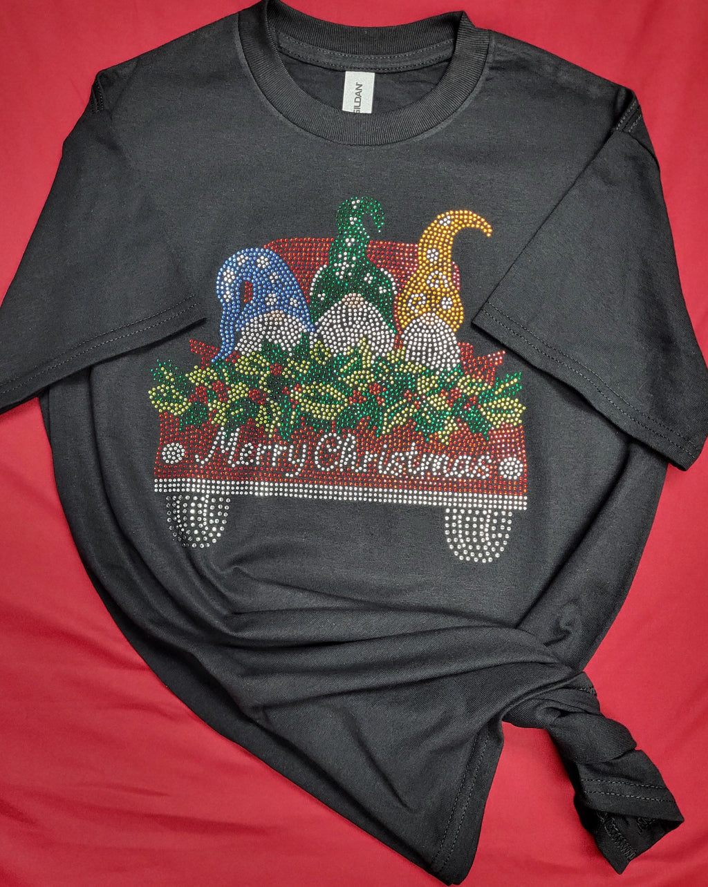 Custom Gnome Merry Christmas Bling Shirt - Lil Monkey Boutique