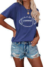 GAME DAY PRINTING SHORT SLEEVE T SHIRT TOP