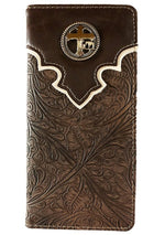MENS WESTERN WALLET WITH COWBOY HORSE CROSS CONCHO OR UNISEX CHECK BOOK WALLET - Lil Monkey Boutique