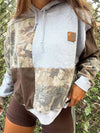 Patchwork Drawstring Hoodie