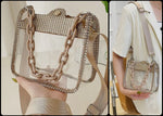 Transparent Pvc Rhinestone Chain Crossbody Bag - Lil Monkey Boutique