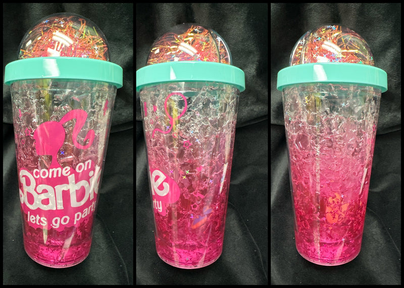 BARBIE LED LIGHT UP TUMBLER WITH STRAW - Lil Monkey Boutique