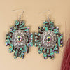 Lightweight Western Earrings With Silver Concho & Bling - Lil Monkey Boutique