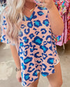 Multi Color Leopard V-Neck Blouse