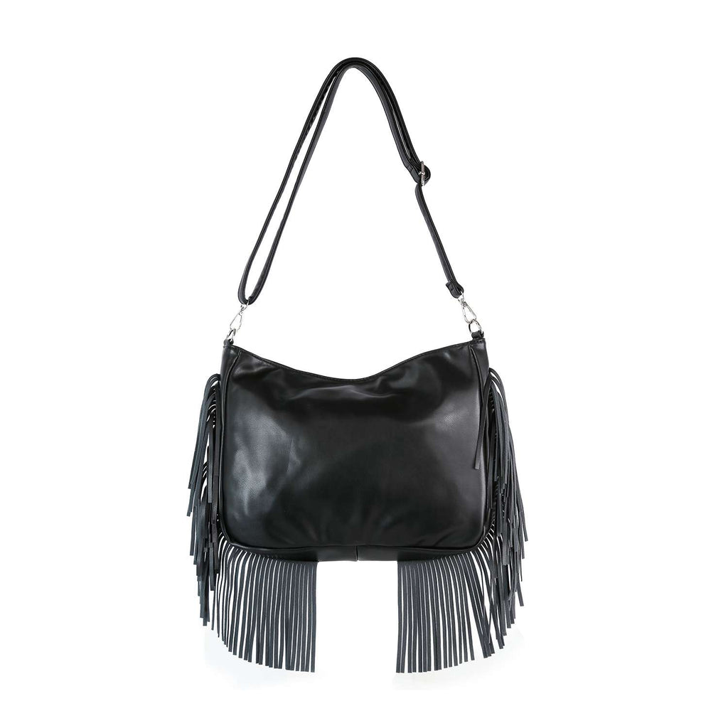 Modern Union Jack Studded Design Fringe Shoulder Bag - Lil Monkey Boutique