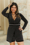 Velvet Rhinestone Detail Long Sleeve V Neck Romper Dress in 3 colors