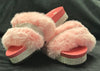 Women's Slip-On Slide Sandals with Fluffy Fur Trim and Rhinestones