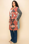 TRIBAL PRINT LONG CARDIGAN