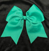 SOLID COLOR CHEER BOW WITH TAILS (roughly 8in) - Lil Monkey Boutique