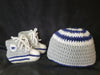 Customizable Crochet Baby Booties & Hat Set - Lil Monkey Boutique