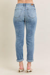 Judy Blue Mid Rise Bleach Wash Boyfriend Jeans - Lil Monkey Boutique