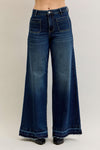 Judy Blue High Waist Palazzo Front Patch Pocket Jeans - Lil Monkey Boutique