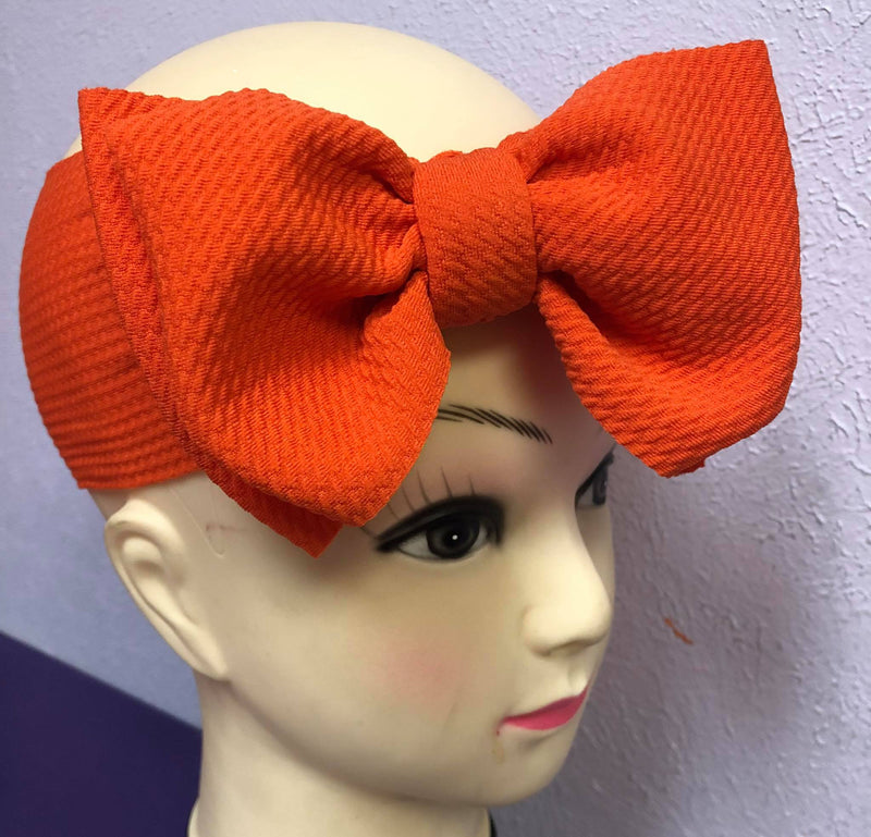 SOLID COLOR ELASTIC STRETCH NYLON FABRIC INFANT OR TODDLER BOW HEADBANDS