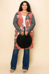 TRIBAL PRINT LONG CARDIGAN