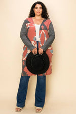 TRIBAL PRINT LONG CARDIGAN