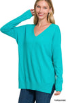 VERY SOFT LEIGHTWEIGHT GARMENT DYED FRONT SEAM SWEATER