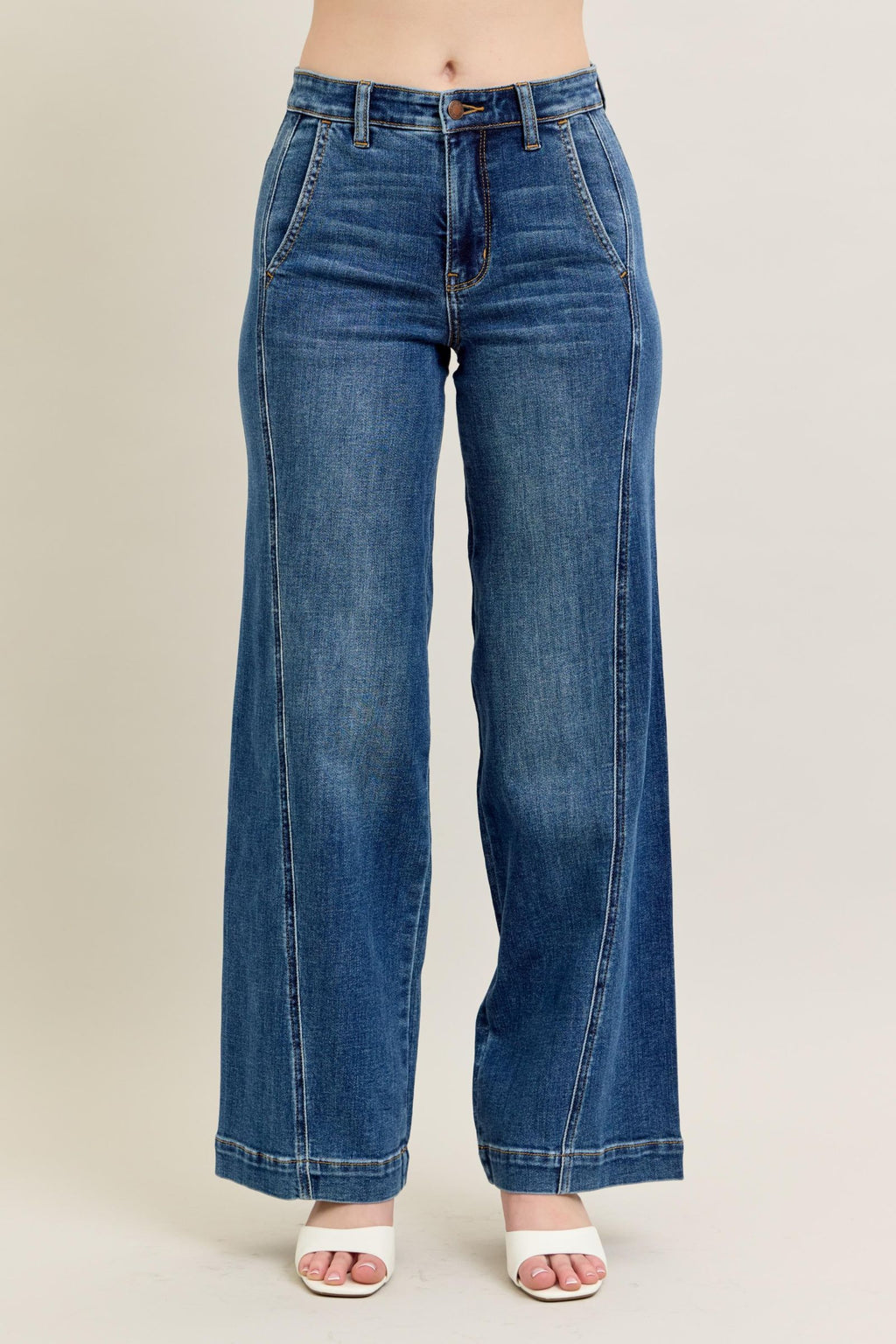 Judy Blue High Waist Trouser Wide Leg Jeans