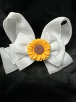 SOLID COLOR SUNFLOWER BOW (roughly 5 in) - Lil Monkey Boutique