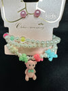 CHILDRENS 3 STRING TEDDY BEAR BRACELET AND EARRING SETS - Lil Monkey Boutique