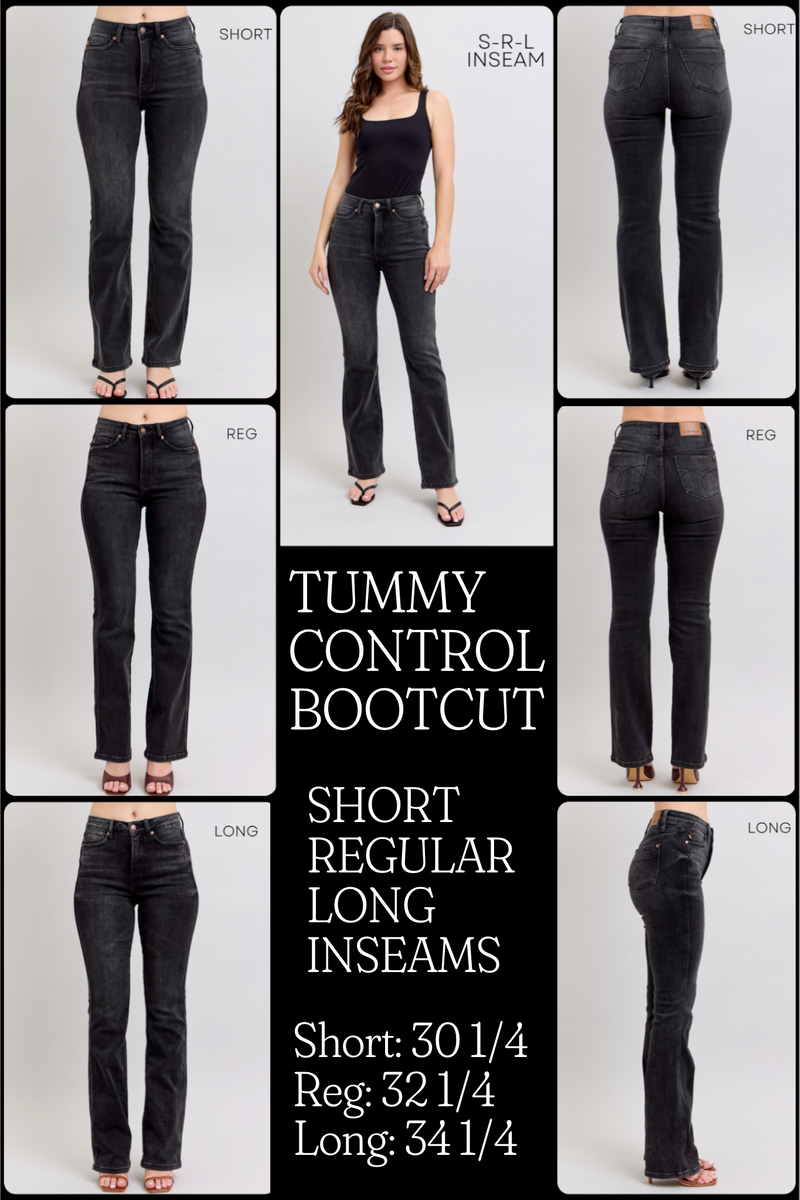 Judy Blue High Waist Tummy Control Bootcut Jeans in S-R-L Inseams