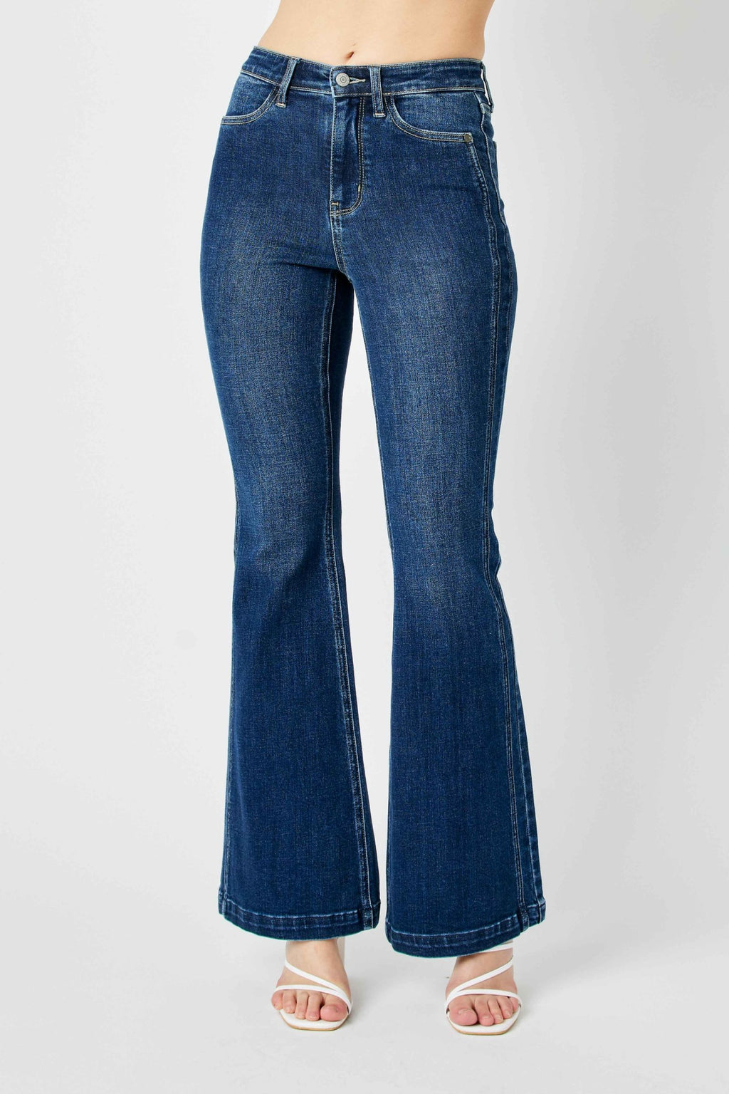 Judy Blue High Waist Angled Side Seam Detail Flare Jeans