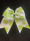 Solid Color White with Glitter Sports Themed Cheer Hair Tie Bows - Lil Monkey Boutique