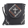 Decorative Cross Accented Top Flap Crossbody Messenger Handbag - Lil Monkey Boutique