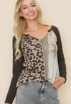 ANIMAL AND TIE DYE PRINT TOP