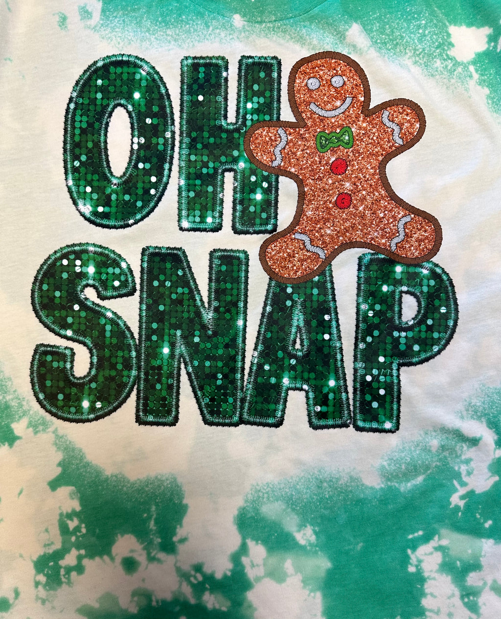 CUSTOM CHRISTMAS OH SNAP ON BLEACHED SHIRT - Lil Monkey Boutique