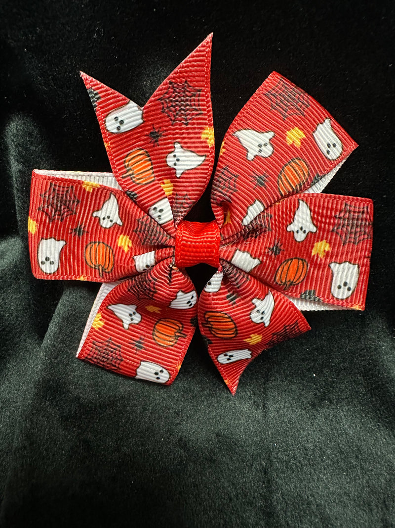 MULTI COLOR HALLOWEEN PRINT BOW ROUGHLY 3"