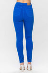 JUDY BLUE HIGH WAIST TUMMY CONTROL JEANS DYED SKINNY IN COBALT BLUE - Lil Monkey Boutique