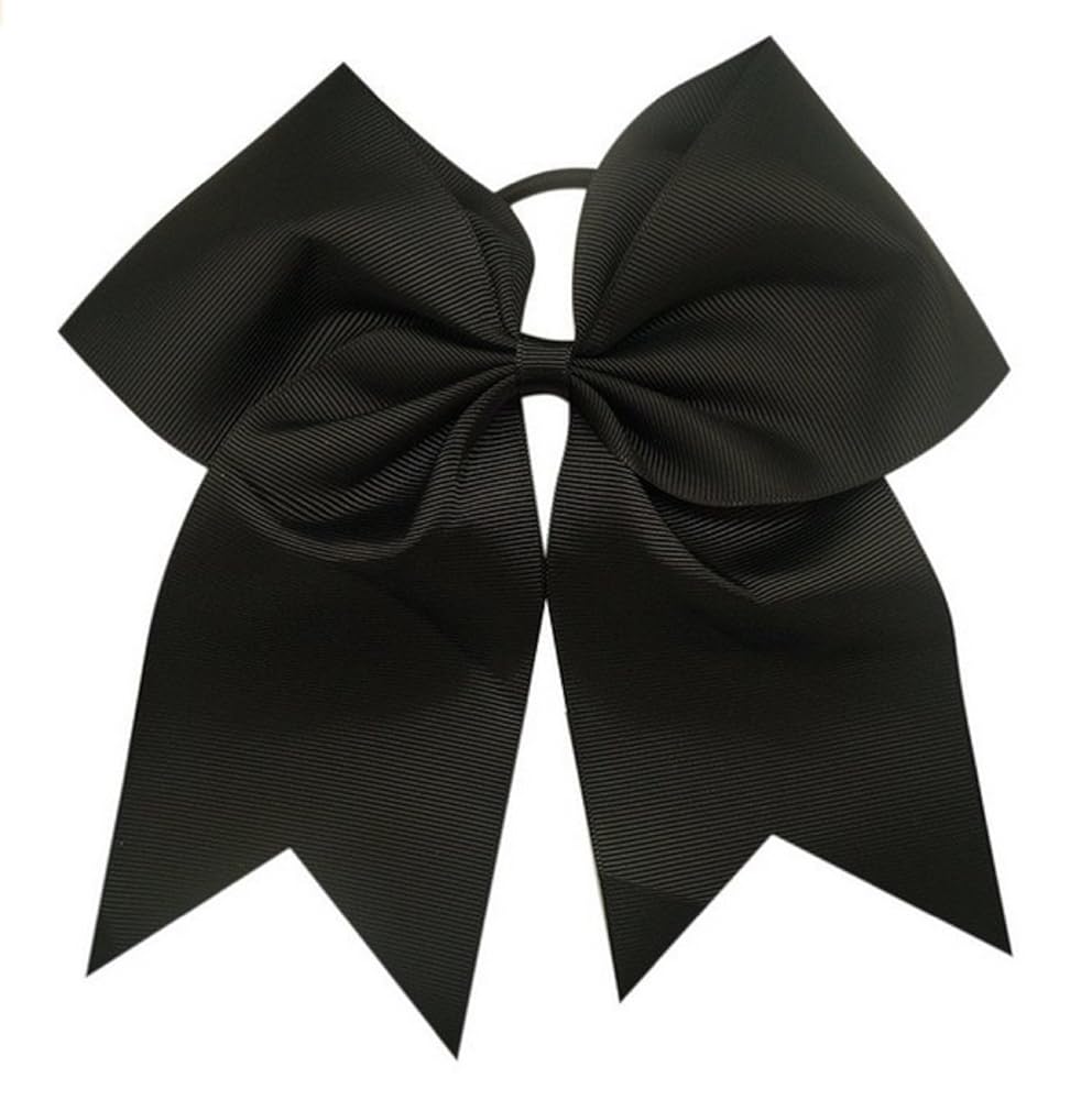 Solid Color Black Cheer Bows Hair Tie (Copy) - Lil Monkey Boutique