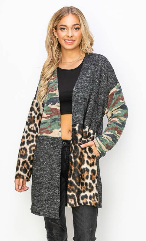 Solid, Camouflage and Animal Cardigan