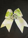 Solid Color White with Glitter Sports Themed Cheer Hair Tie Bows - Lil Monkey Boutique
