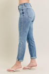 Judy Blue Mid Rise Bleach Wash Boyfriend Jeans - Lil Monkey Boutique