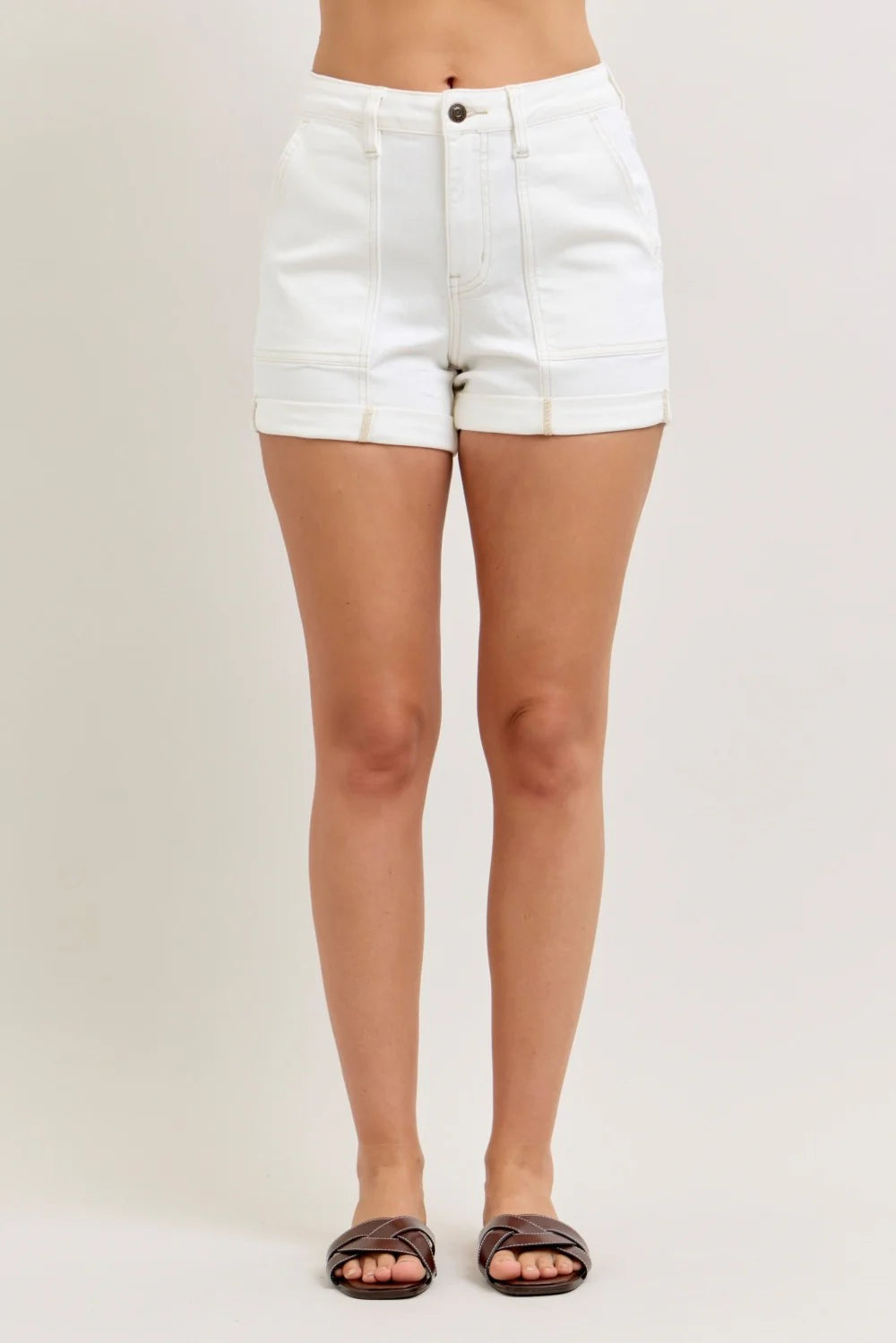 Judy Blue High Waist Aurora Weekender Short Double Rolled Cuff - Lil Monkey Boutique