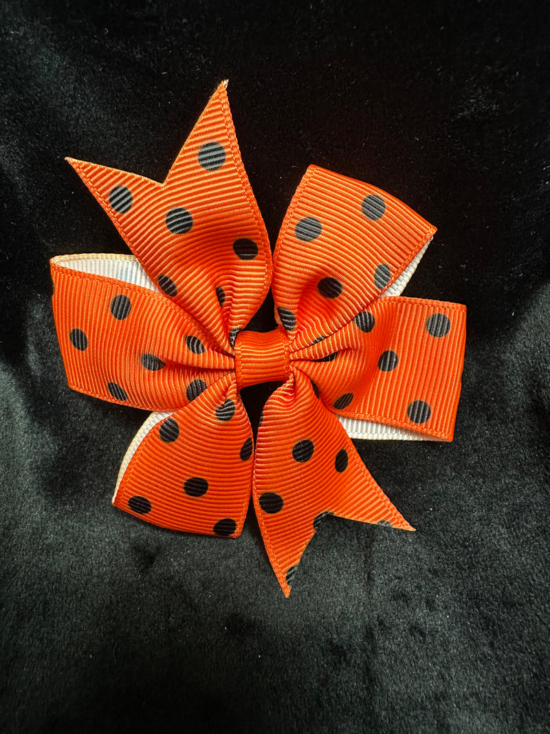 MULTI COLOR POLKA DOT PRINT BOW ROUGHLY 3"