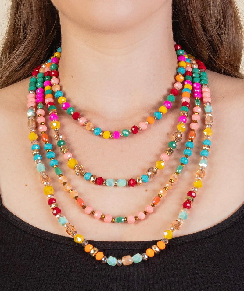MULTI LAYER & COLORED BEADED NECKLACE - Lil Monkey Boutique