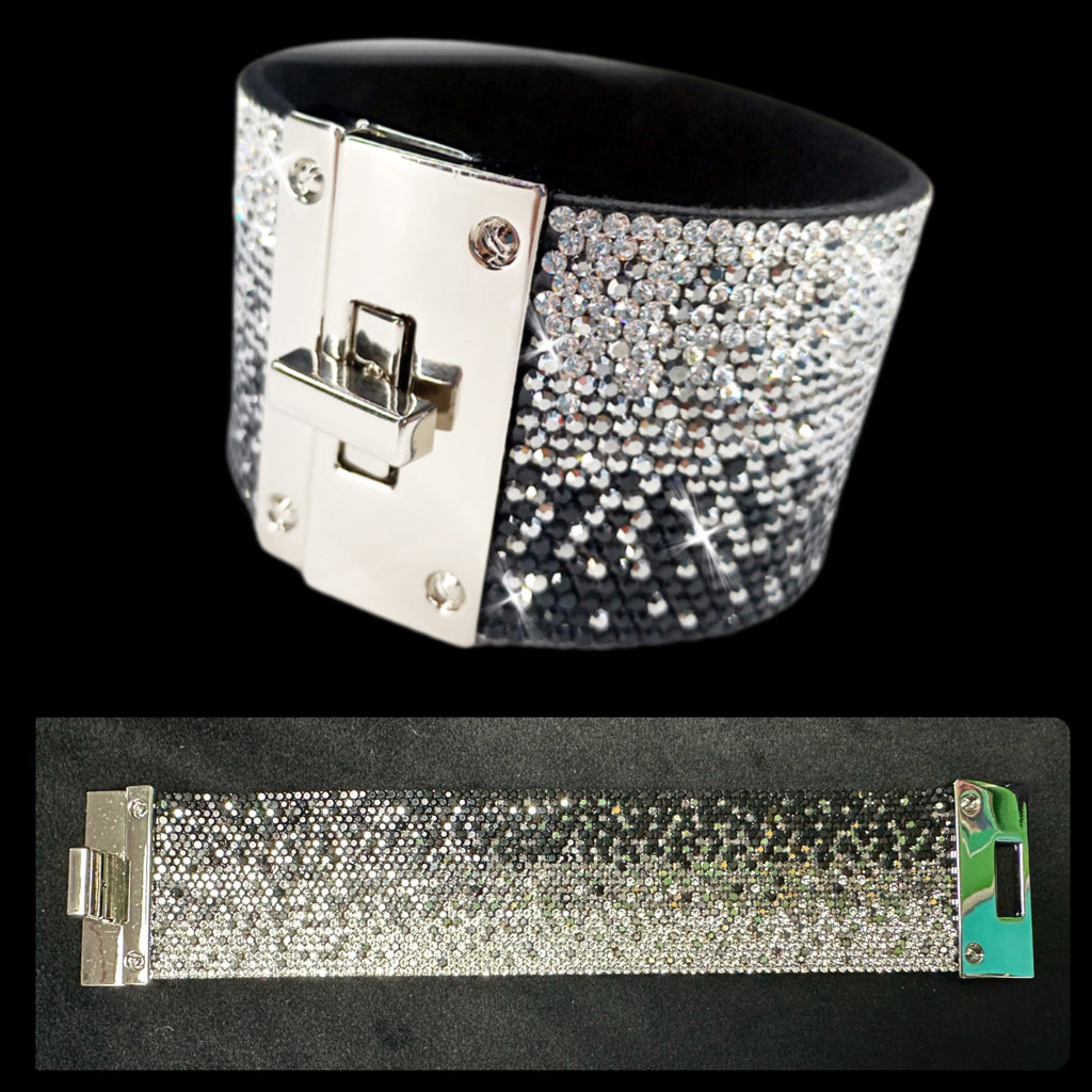 BELIEVE BLACK OMBRE CRYSTAL CUFF - Lil Monkey Boutique